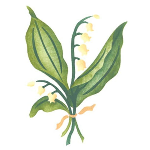 Single Lily of the Valley Flower Wall Stencil 3311 by Designer Stencils