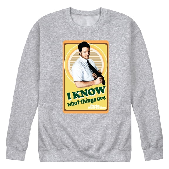 Parks and Recreation - I Know What Things Are - Men's Crew Neck Fleece Pullover