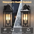 thumbnail image 6 of Lawyettle 18" Large Outdoor Wall Lantern with Dusk to Dawn Sensor, 2-Light Waterproof Black Wall Sconce with Glass for Porch, Garage, Front Door, Patio, 6 of 7