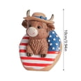 thumbnail image 3 of Win s Way Patriotic Highland Cow Figurine 5th of July Decorations Resin Statue Memorial Day Home Accents Desk Bookshelf Tiered Tray Tabletop Decor, 3 of 9