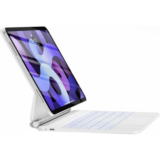 Étui Clavier Sans Fil pour iPad Air 11 Pouces 2024 (M2), iPad Pro 11 4th 3rd 2nd 1st Gen 2022 - 2018 Étui iPad Air 5th 4th Gen avec Clavier, Support Magique, Pavé Tactile Multi-Touch, Rétroéclairé 7 Couleurs