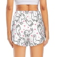 thumbnail image 4 of Xecao's Alpacas and Hearts for a double-layer running short for women, perfect for gym, tennis, and more, featuring a convenient pocket., 4 of 9