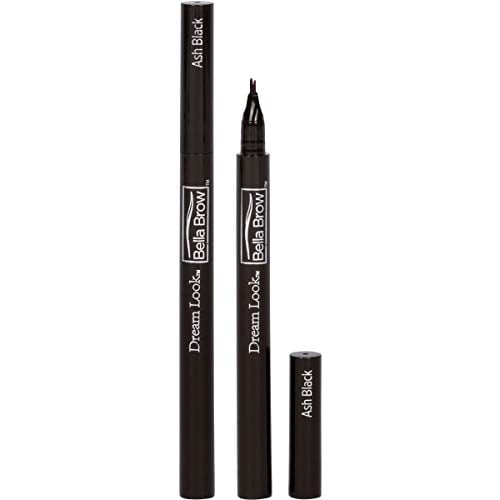 BELLA BROW By Dream Look, Microblading Eyebrow Pen with Precision Applicator (Double Pack - Ash Black) - As Seen On TV, Natural Looking, Smudge Proof, Waterproof, Long Lasting