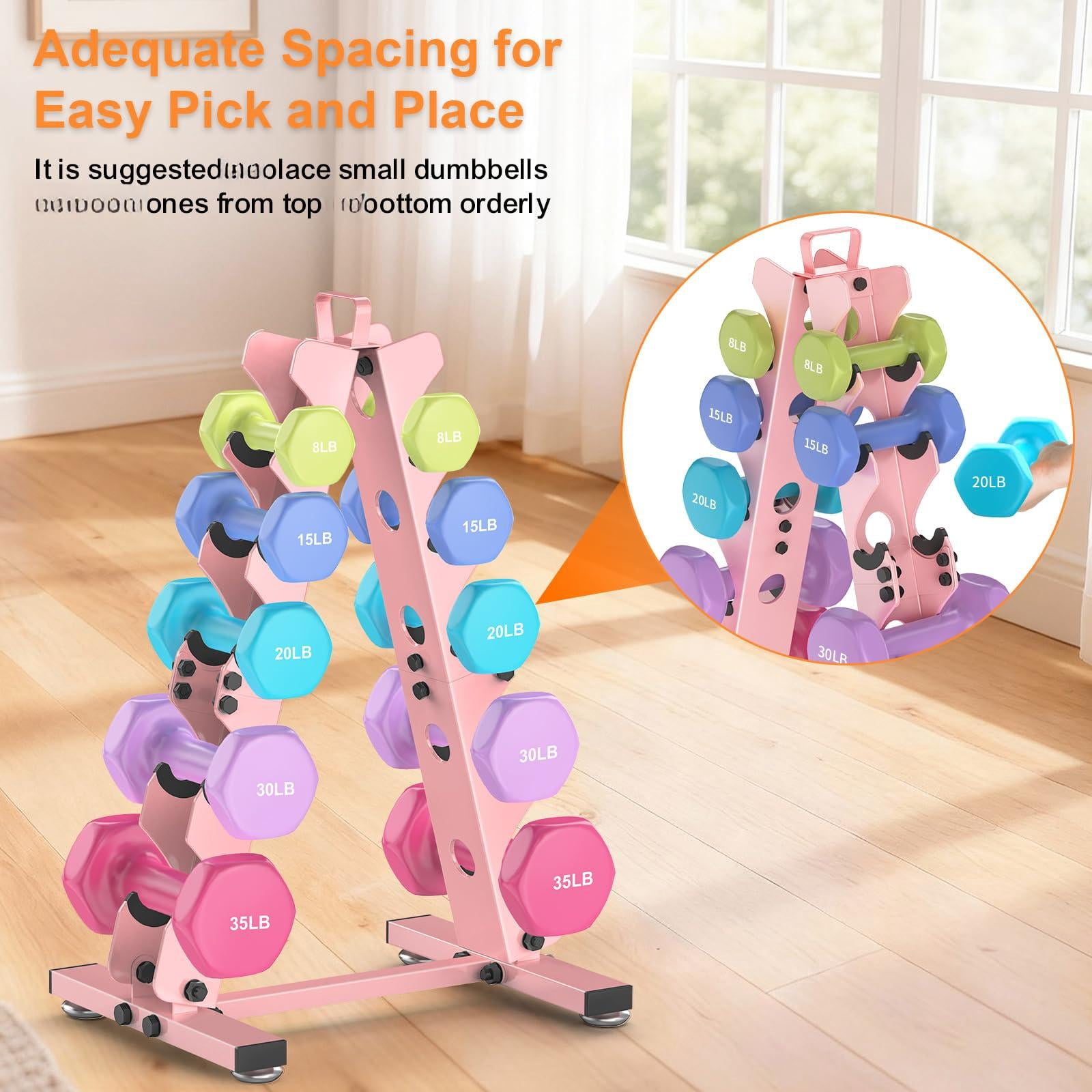 6-tier|5-tier|4-tier Dumbbell Rack Stand Only  Weight For Home Gym Storage Weights Metal A-frame Strength Holder With Handle (dumbells Not Included)