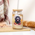 thumbnail image 3 of Welcome Spring Summer Newfoundland Portrait Flower Blue Sky 16oz Glass Cup Mug Newfie Dog Lover Gifts Glass Can with Bamboo Lid and Straw - 12001, 3 of 5