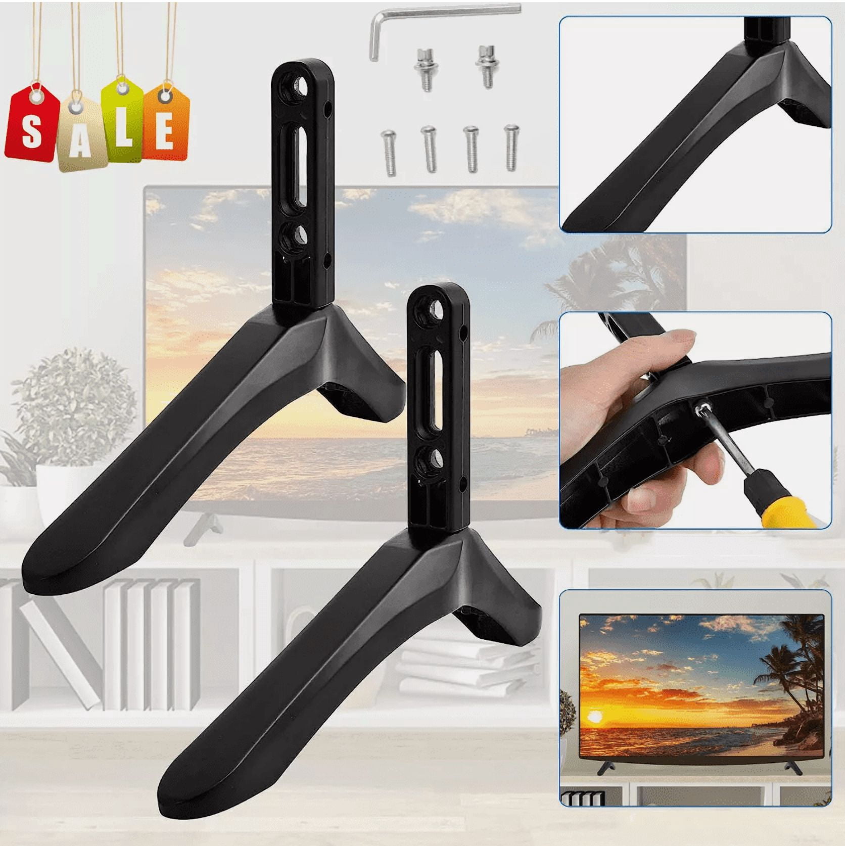 Tv Stand Leg Tv Base Pedestal Feet Desk Top Pedestal Mount 32-65 For Samsung Lg