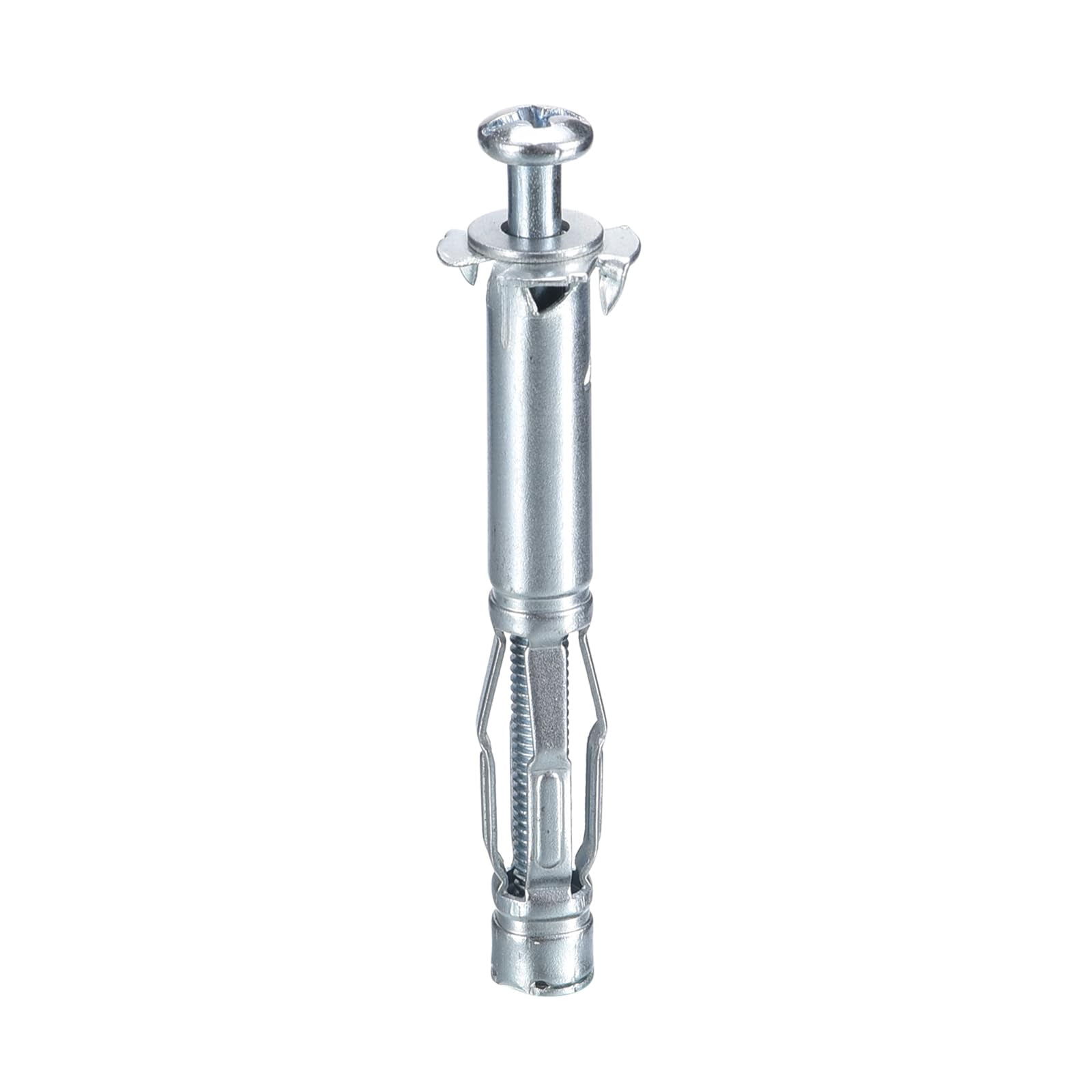 M4x52mm Hollow Wall Anchors - 5 Pack - Good for Hollow Wall Plaster Walls - Carbon Steel Hollow Drywall Anchors Screws, Silver