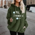 thumbnail image 2 of Enjoytime Hoodies for Women Cute Printed Long Sleeve Crewneck Sweatshirts Drawstring Fall Winter Warm Pullover Tops Casual Loose Plus Size Clothes Army Green XXL, 2 of 6