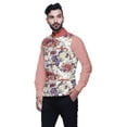 thumbnail image 2 of Atasi Flower Mens Casual Jackets Lightweight Partywear Indian Waistcoat Printed Nehru Jacket-Small, 2 of 4