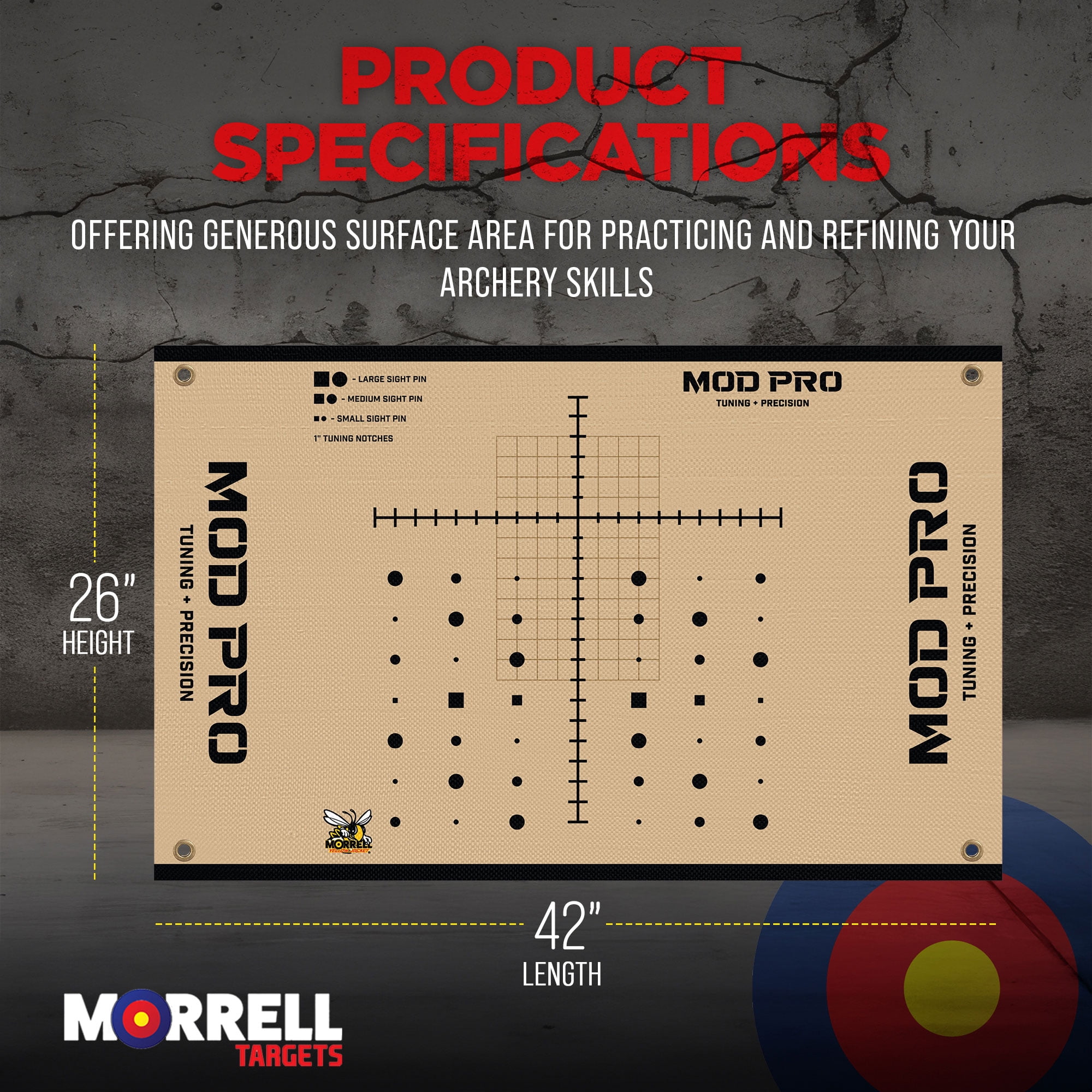Morrell Yellow Jacket MOD Pro Polypropylene Archery Target, 4 Pack, Tan