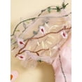 thumbnail image 5 of vera natura Newborn Girl Outfit, Puff Sleeve Embroidery Flower A-line Romper Dress with Bow Headband Clothes, 5 of 9