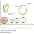 thumbnail image 2 of Cartilage Earring Hoop for Conch Helix 16G 8mm 10mm 12mm, ASTM F136 Titanium Piercing jewelry for Women & Men, Body Implant Grade Nose Rings, Hypoallergenic Hinged Clicker, 2 of 7
