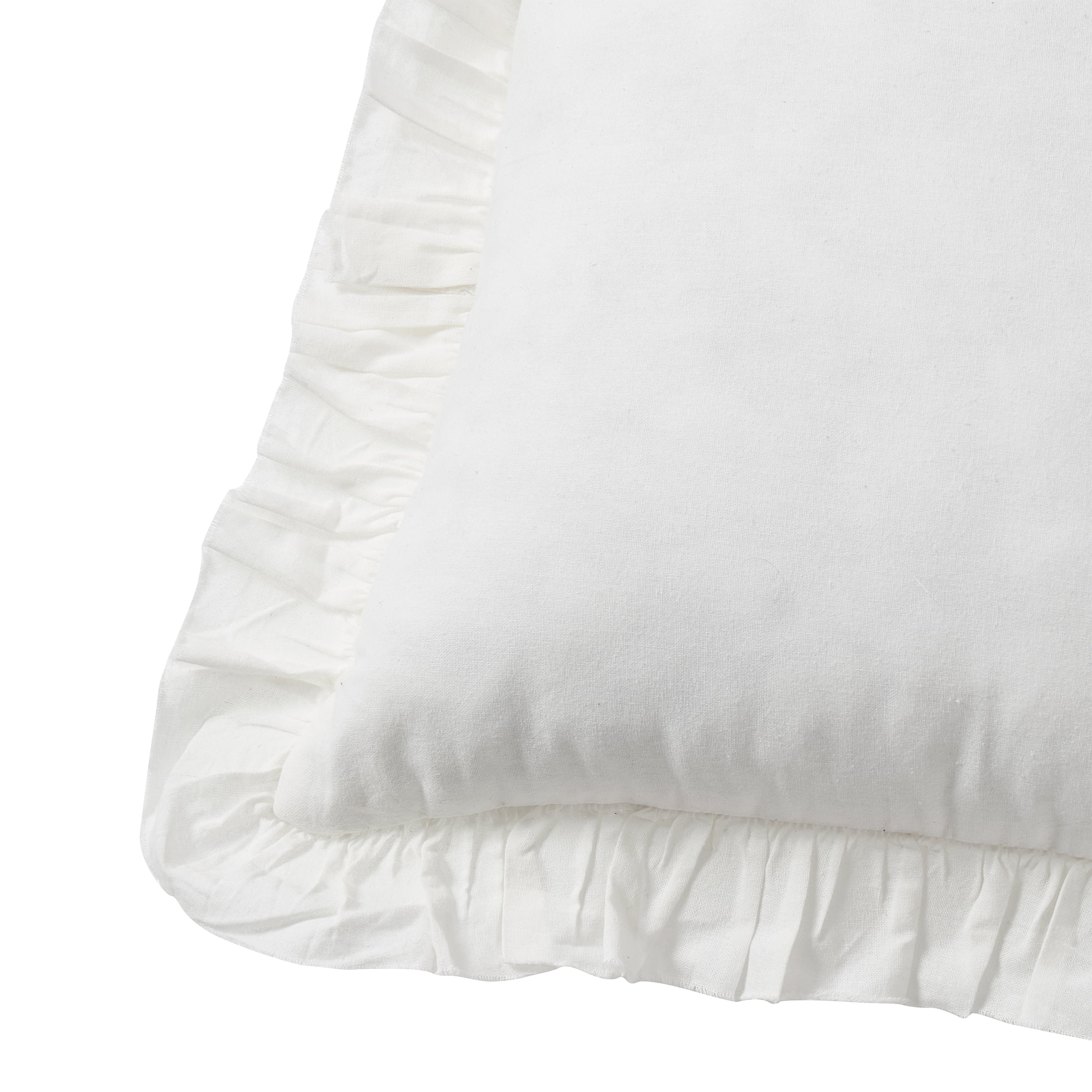 My Texas House 18" x 18" Ivory Ruffle Cotton Decorative Pillow
