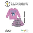 thumbnail image 2 of Disney Lilo & Stitch Little Girls Fleece Sweatshirt and Skirt Plaid Purple 5, 2 of 5