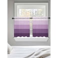thumbnail image 5 of Purple Ombre Tier Curtains 36 Inch Length,Sheer Curtains for Bedroom Living Room Window Modern Abstract Art Farmhouse Striped Rod Pocket Drapes Kitchen Curtains Small Half Window 27.5"x36" 2 Panels, 5 of 6