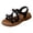 Black, variant on Tigivemen Strappy Toddler Sandals Summer Beach Water Shoes for Kids Girls Non Slip Open Toe Dressy Sandal Black Size 1