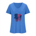 thumbnail image 4 of Camisetas Casuales de las Mujeres Gradiente Día de la Independencia Impreso Cuello Redondo, Blusa de Manga Corta para Diario, Fiesta Y Primavera Verano, 4 of 5