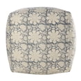 thumbnail image 5 of LR Home Medium Floral Indoor Square Pouf, Beige/Blue, 20" x 20" x 20", 5 of 8