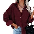 thumbnail image 3 of Blusa de pana, camisa de pana con botones, blusas de gran tamaño, chaqueta, blusa de pana con botones, valor inmejorable, 3 of 6