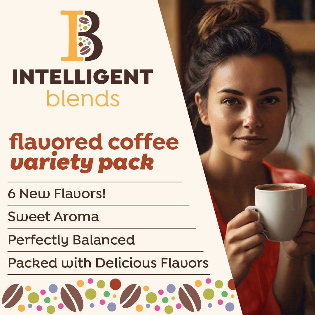 Intelligent Blends Flavored Coffee Pods Variety Pack, Compatible w/ K-Cup Brewers, 80ct
