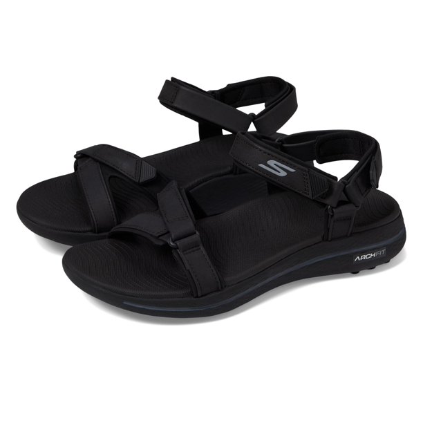 Sandalia de golf Skechers Arch Fit sin púas para mujer, color topo