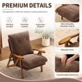 thumbnail image 6 of Ktaxon Mid Century Chenille Accent Chair, 5 Position Adjustable Recliner Chair, Rubber Wood Frame Lounge Chair for Living Room Bedroom Office Brown, 6 of 8