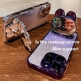thumbnail image 4 of Kawaii Cat Invisible Make-up Mirror Bracket With Lens Film Gradient Flash Powder Advanced Sense All-inclusive Anti-fall Phone Case For Apple Iphone, 4 of 5