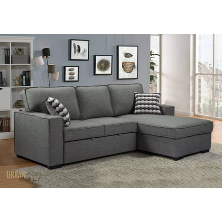 Urban Cali Bellissa Sleeper Sectional Sofa Bed With Storage In Knit Charcoal Canada Urban Cali Bellissa Sleeper Sectional, Sectional Sofa Bed Canada