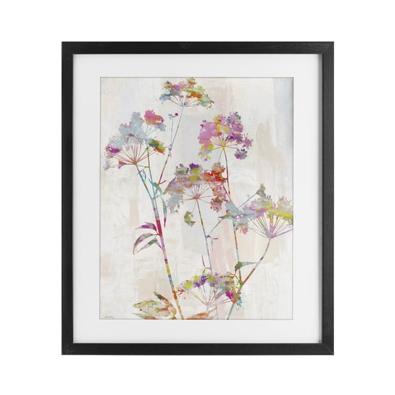 Kaleidoscopic Delicate Herbs Black Framed Print Under Glass, design by Amber Sterling