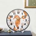thumbnail image 4 of Yayeee Wall Clock Battery Operated 9.5" Silent Quartz Non-Ticking for Living Room Decor, Orange Seahorse, 4 of 8