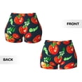 thumbnail image 6 of Yiaed Tomatoes Print Women's Athletic Shorts Running Shorts Sporty Short High Waisted Elastic Workout Shorts for Yoga Gym Running & Sports -Medium, 6 of 8
