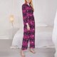 thumbnail image 3 of Balery Snowflakes And Christmas Conjunto de Pijama con Estampado para Mujer, Conjunto de Dos Piezas con Manga Larga, Ropa de Dormir Suave con Bolsillos, Pijamas Cómodos-Large, 3 of 7