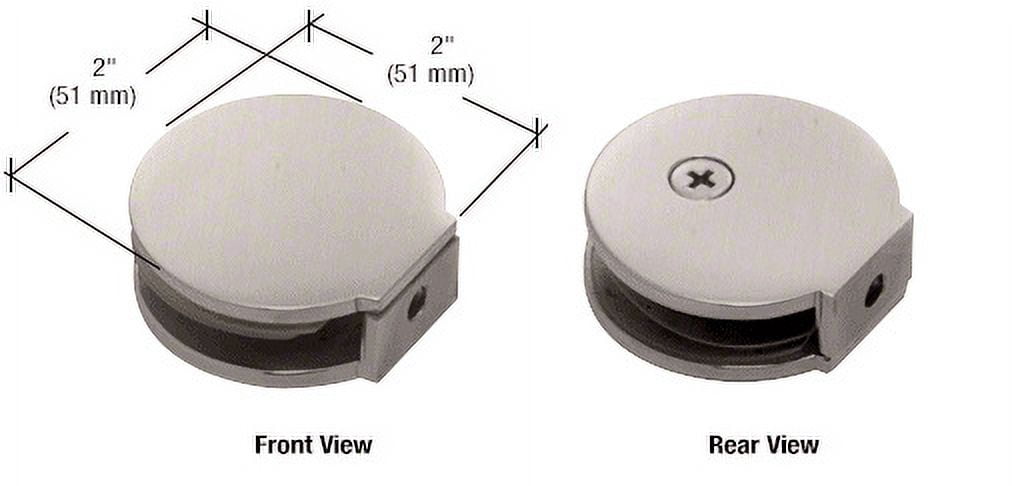 CRL RC79BN Brushed Nickel Round Fixed Panel U-Clamp