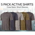 thumbnail image 6 of Mens Active T-Shirt - Quick-Dry Athletic Workout Training Crew Neck Short Sleeve Top 5 Pack, 6 of 7