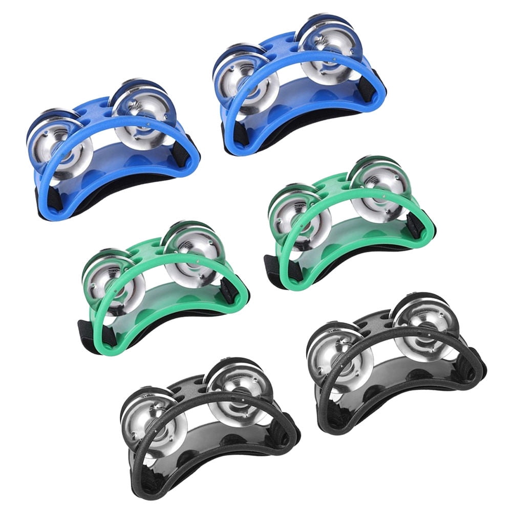 HOMEMAXS 3 Pairs Foot Tambourines Accompaniment Foot Bell Shaker Percussion Instrument Musical Instrument