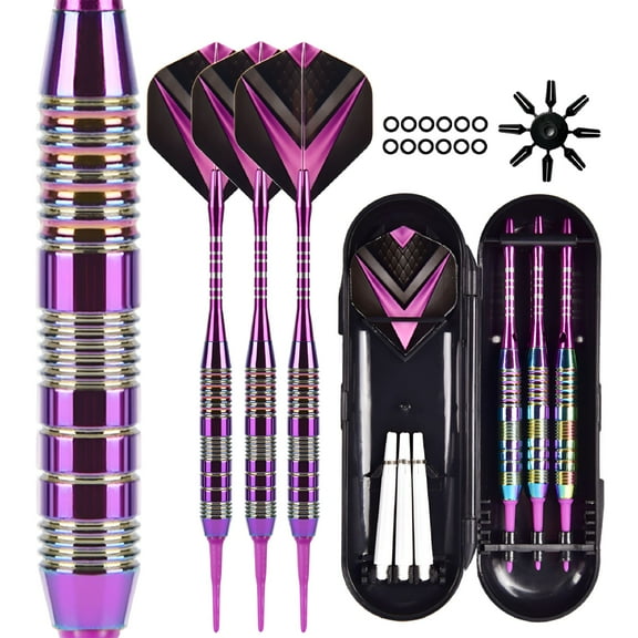 BESTSKY Colorful Darts Soft Tip Darts Set with Storage Case PET Flight Professional-Players Darts Toy for Game Rooms Bar Home