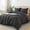 06 - Dark Grey, variant on Queen Comforter Set Khaki, 3 Pieces Boho Fall Tassel Lightweight Bedding Comforter Sets, All Season Soft Bed Set (90x90In Comforter & 2 Pillowcases)