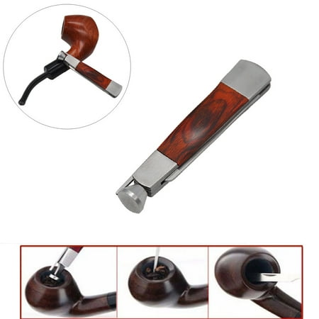 Tobacco Smoking 3in1 Red Wood Stainless Steel Pipe Cleaning Reamers Tamper