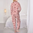 thumbnail image 3 of Pajama Sets for Women 2 Pcs, Ladybug And Flowers Button Down Long Sleeve Sleepwear Lounge PJ Sets, 3 of 6