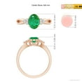 thumbnail image 4 of ANGARA Natural 1.1 ct Emerald Split Shank Engagement Ring with Trio Diamonds in 14K Rose Gold for Women (Size-8x6mm) | May Birthstone, Anniversary, Jewelry Gift for Women | Natural Emerald Ring, 4 of 9