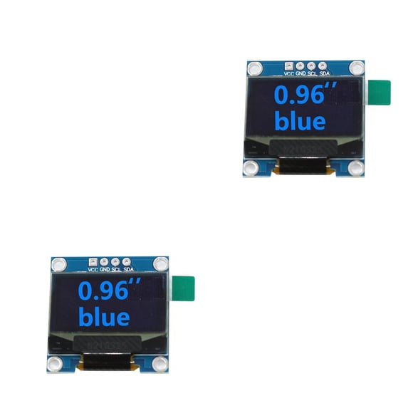 Inteprter Pantalla LCD OLED de 0,96 pulgadas, amplio rango de voltaje, módulo de pantalla de 4 pines, placa de desarrollo, componente de Azul 2piezas