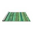 thumbnail image 2 of Ahgly Company Machine Washable Indoor Square Abstract Turquoise Blue Modern Area Rugs, 7' Square, 2 of 4