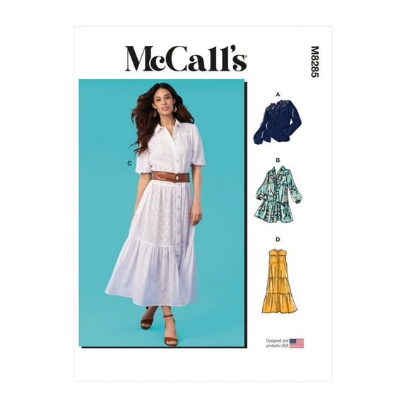 McCalls Sewing Pattern 8285 Tops, Dresses Y (XS-S-M)