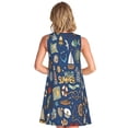 thumbnail image 2 of Bixox Marine Nautical Print Women's Sleeveless A-Line Dress with Pockets, Casual Knee-Length Tank Dress for Summer-3X-Large, 2 of 7