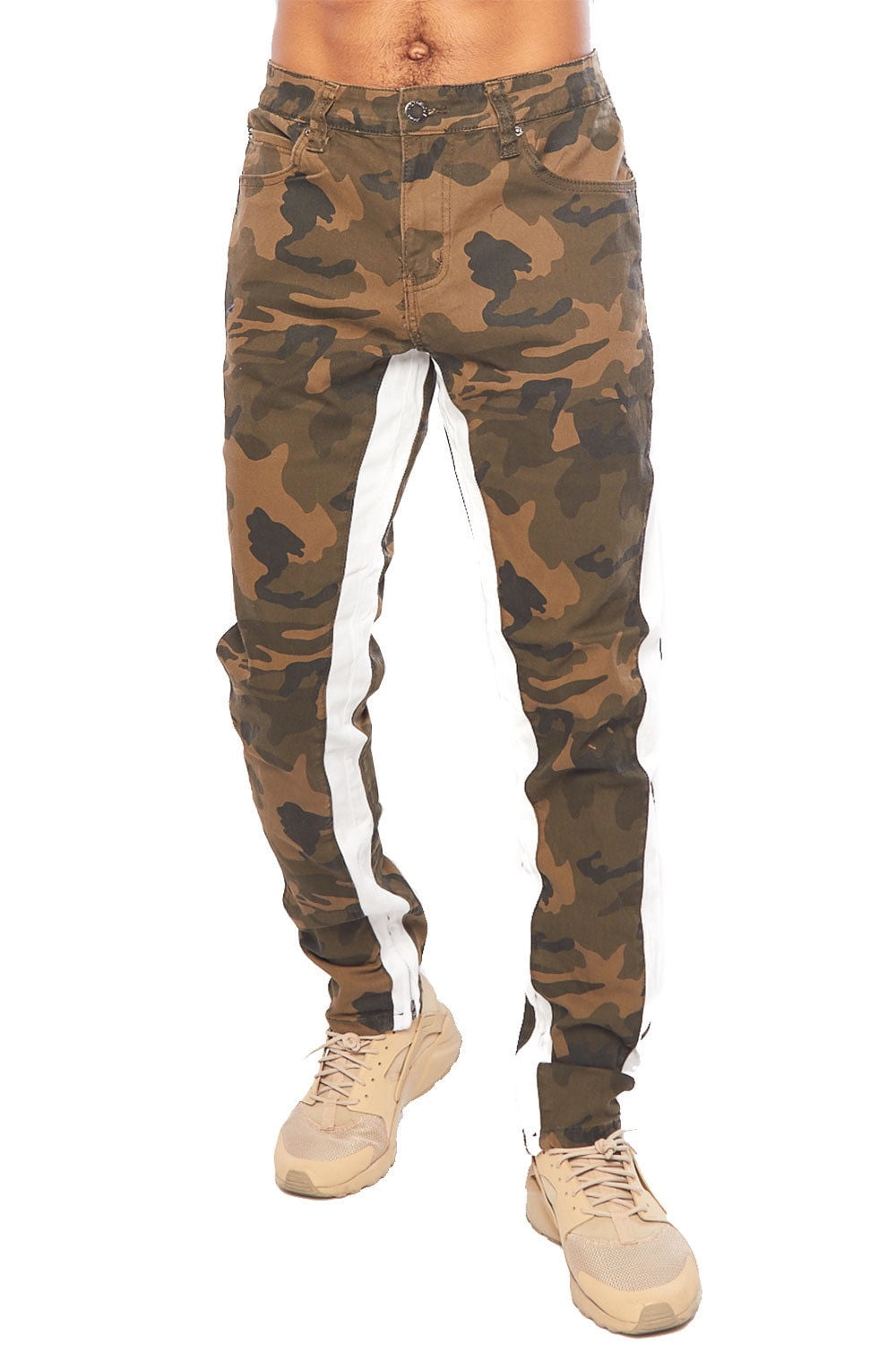 camo pants with white stripe