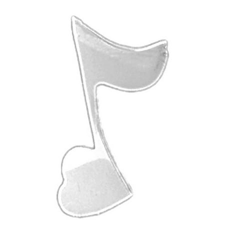 18K White Gold Quarter Note Pendant - 18 mm