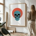 thumbnail image 2 of Blue skull II - Illustration Skull Pop Art Modern Art Psychedelic Surrealism Gothic Oak Framed Wall Art Print 12 x 18 inches, 2 of 15