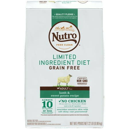 NUTRO Limited Ingredient Diet Adult Dry Dog Food Lamb & Sweet Potato, 22