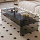thumbnail image 2 of Mesa de centro de vidrio transparente, mesa auxiliar moderna de lujo para sala de estar, muebles de estilo chino Couchtisch móviles de pie de diseño, 2 of 3