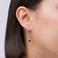 thumbnail image 3 of ANGARA Natural Round and Pear Ruby Halo Leverback Earrings in 14K Yellow Gold for Women (Size-6x4mm) | July Birthstone, Birthday, Anniversary, Jewelry Gift for Women | Natural Ruby Earrings, 3 of 8
